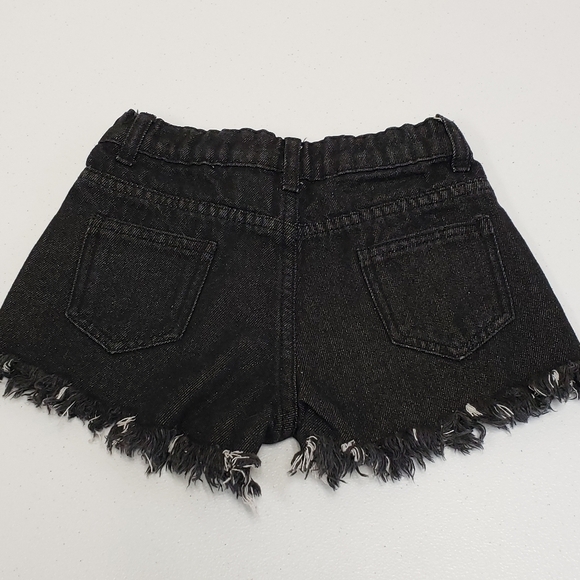 Grinch Girls Black Denim Shorts Merry Grinchmas Raw Edge Size Small - Picture 2 of 8